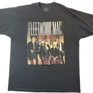 Fleetwood Mac Tour Shirt Mens 2XL Black On With The Show 2014/15 Rock Retro Band